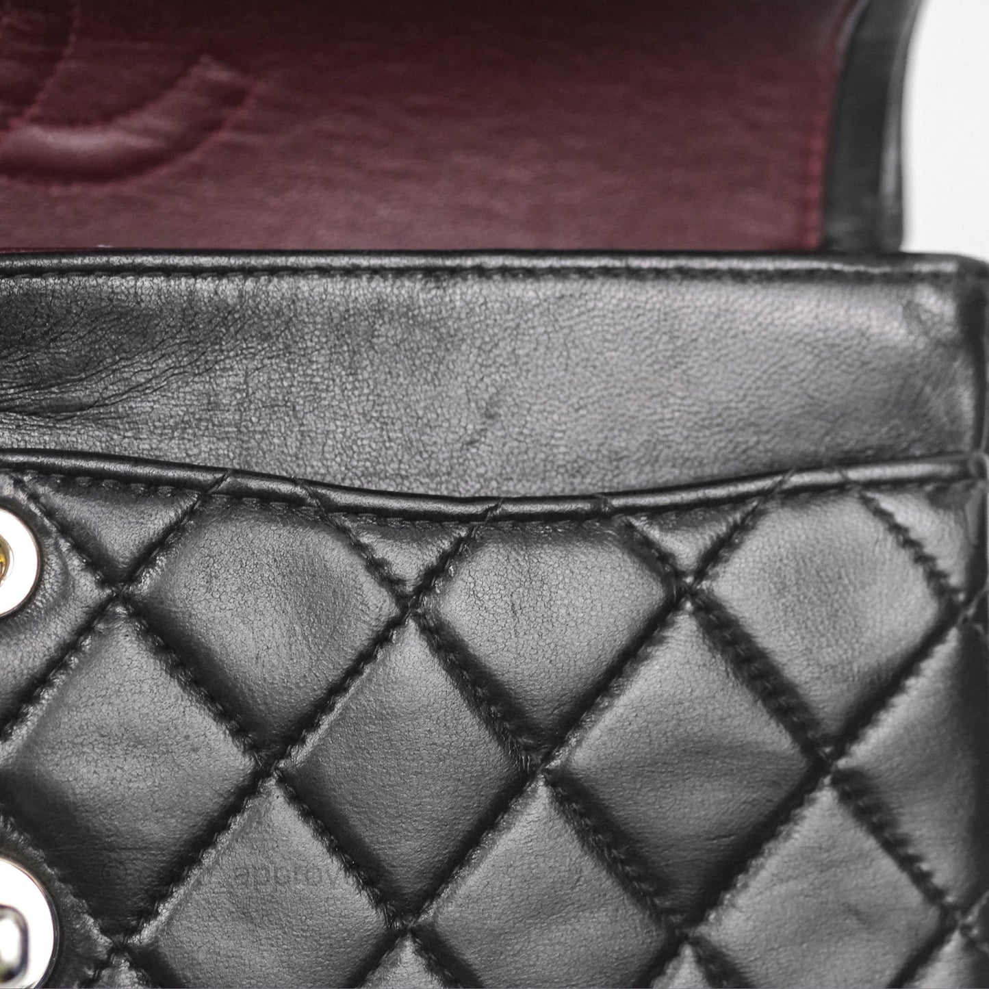 Chanel Vintage Small Classic Flap Black Lambskin Silver Hardware