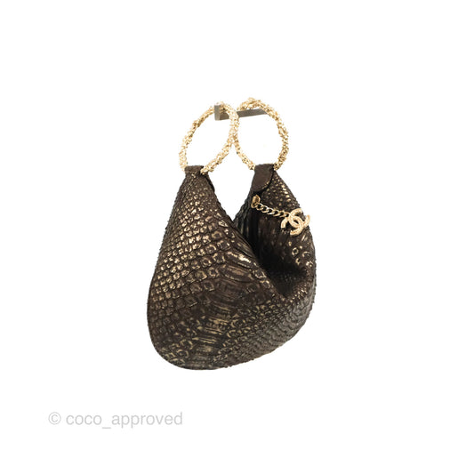 Chanel Python Fortune Cookie Clutch