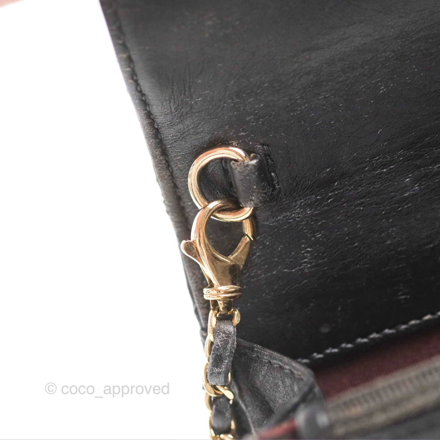 Chanel Golden Class Wallet On Chain WOC Black Patent Gold Hardware