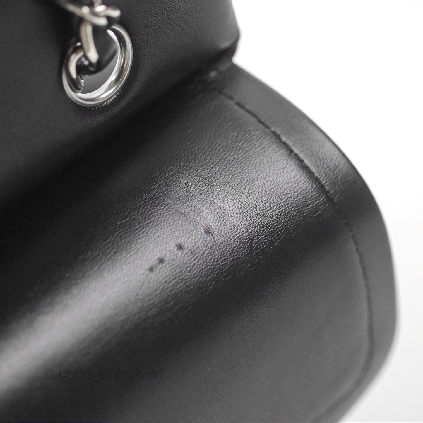 Chanel Classic M/L Medium Flap Quilted Black Lambskin Silver Hardware