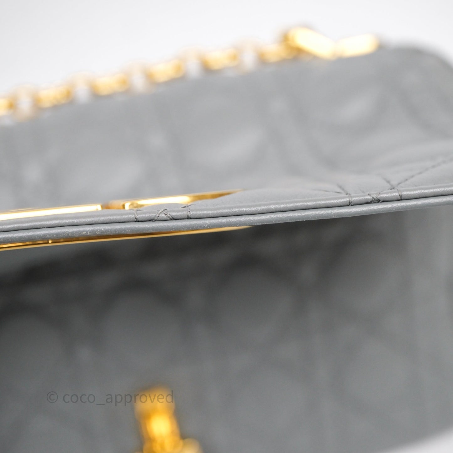 Christian Dior Caro Bag Medium Stone Grey Cannage Calfskin Gold Hardware