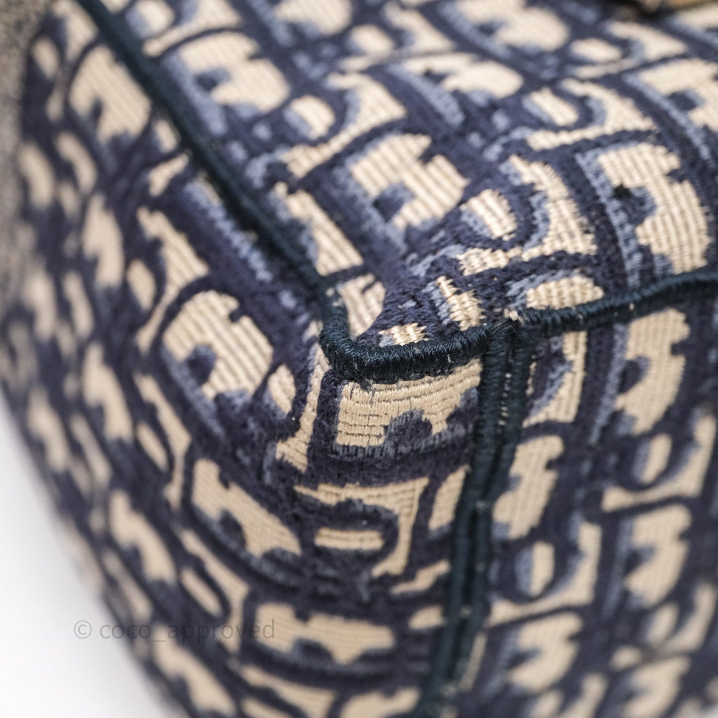 Christian Dior Medium DiorCamp Messenger Bag Oblique Embroidery Blue