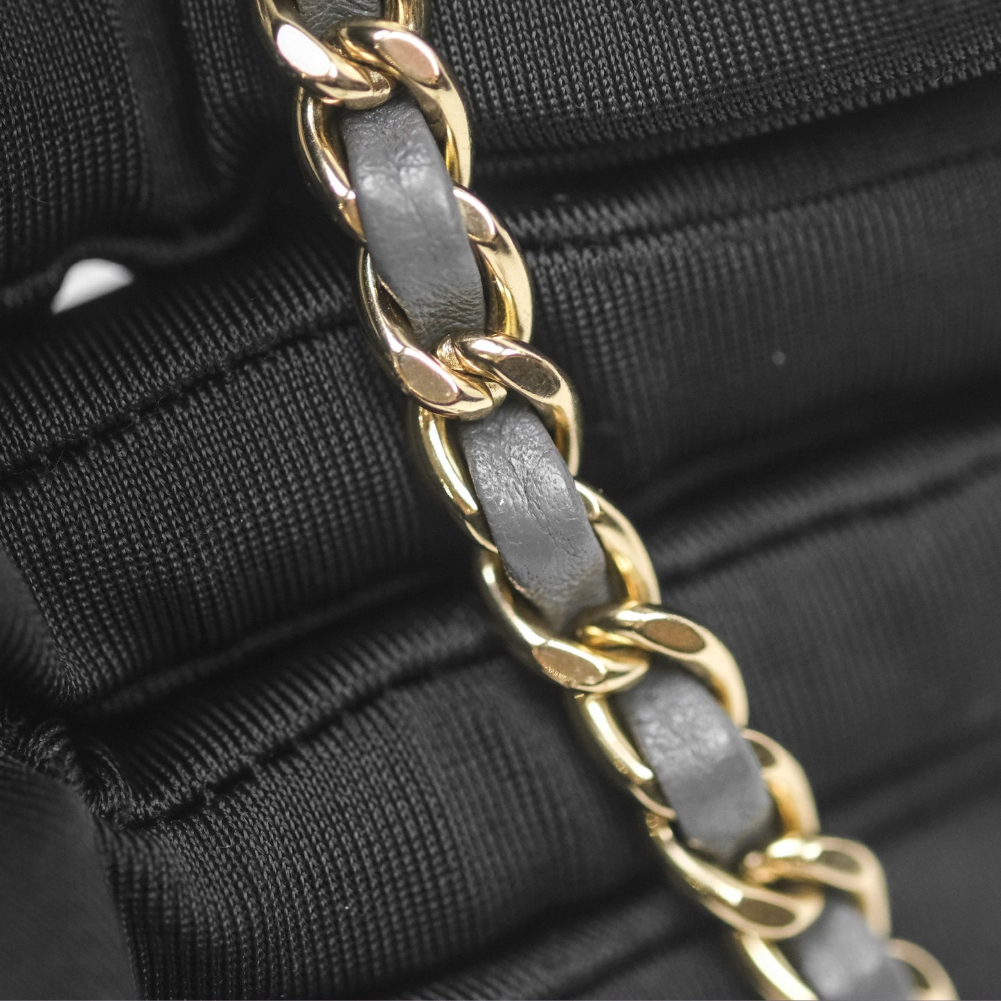 Chanel Top Handle Mini Rectangular Flap Grey Lambskin Gold Hardware