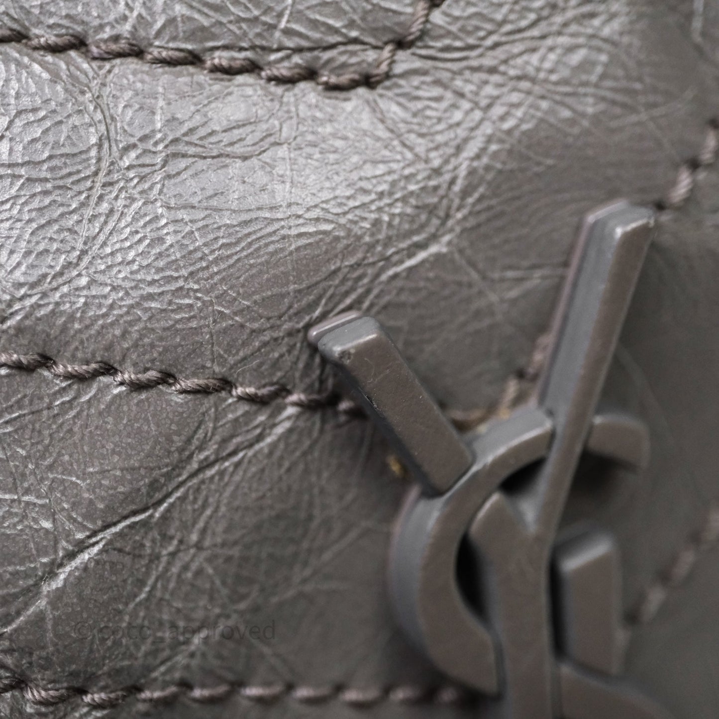 Saint Laurent Medium Niki Chain Bag Crinkled Calfskin Grey