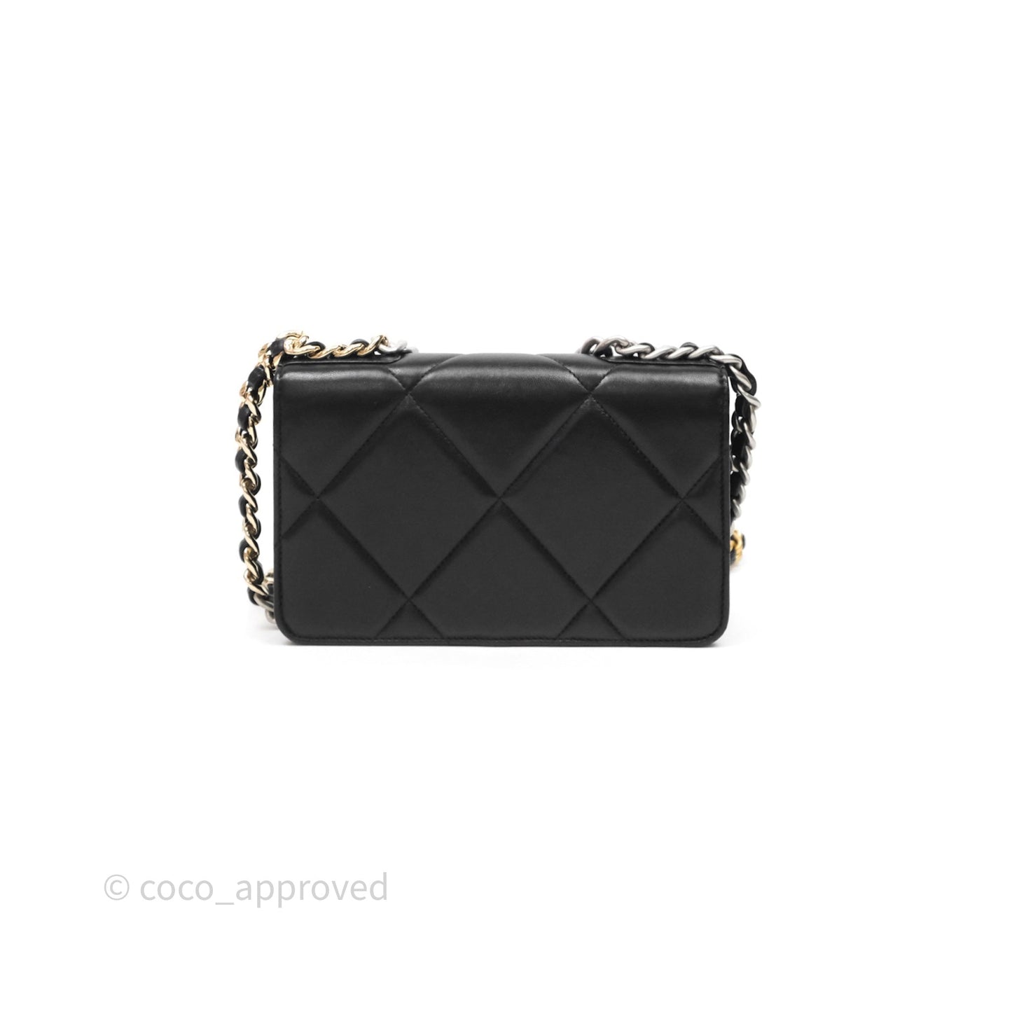 Chanel 19 Wallet on Chain WOC Black Mixed Hardware
