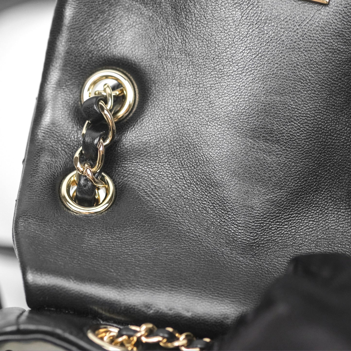 Chanel Quilted Small Duma Drawstring Backpack Black Lambskin