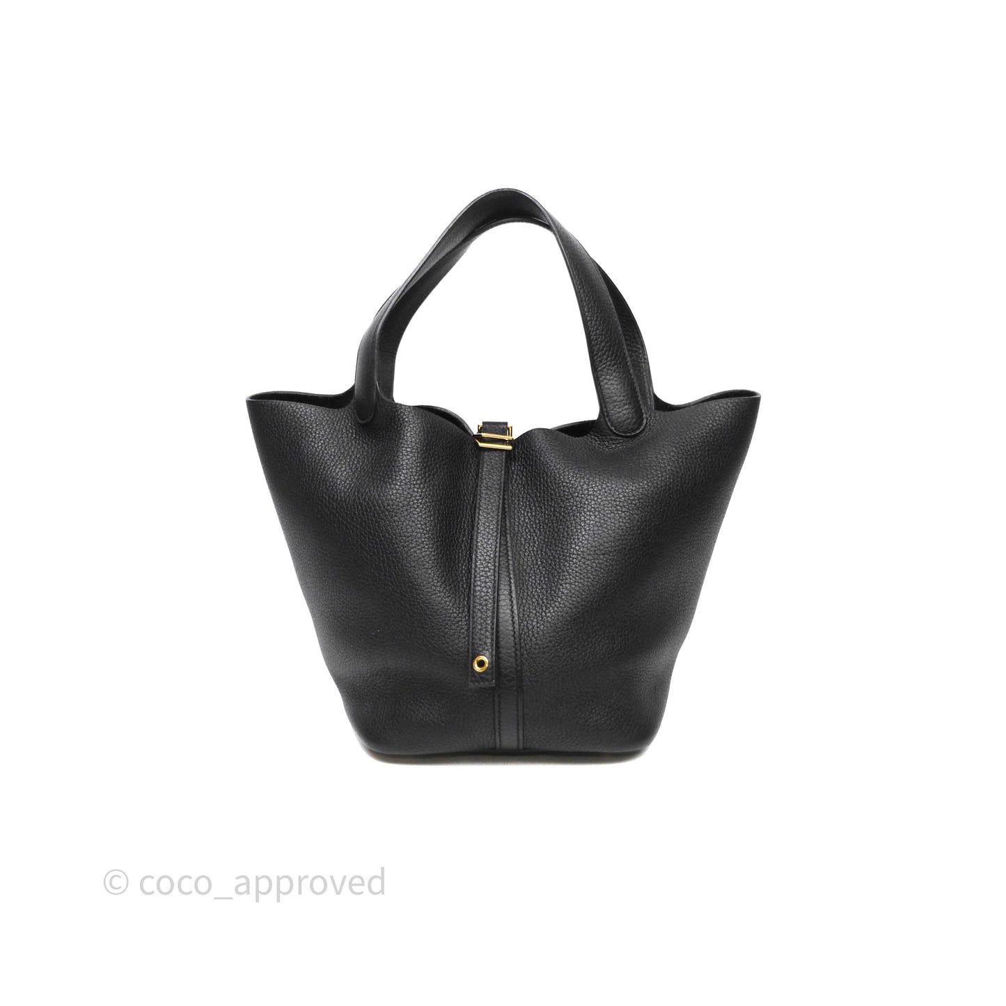 Hermès Picotin 22 Black Noir 89 Clemence Gold Hardware