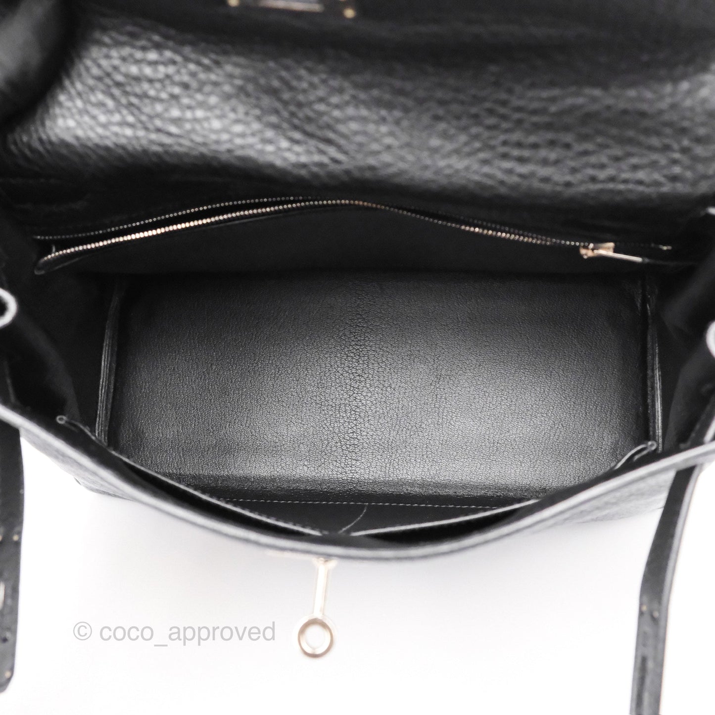 Hermès Kelly 28 Retourne Noir Black 89 Clemence Palladium Hardware