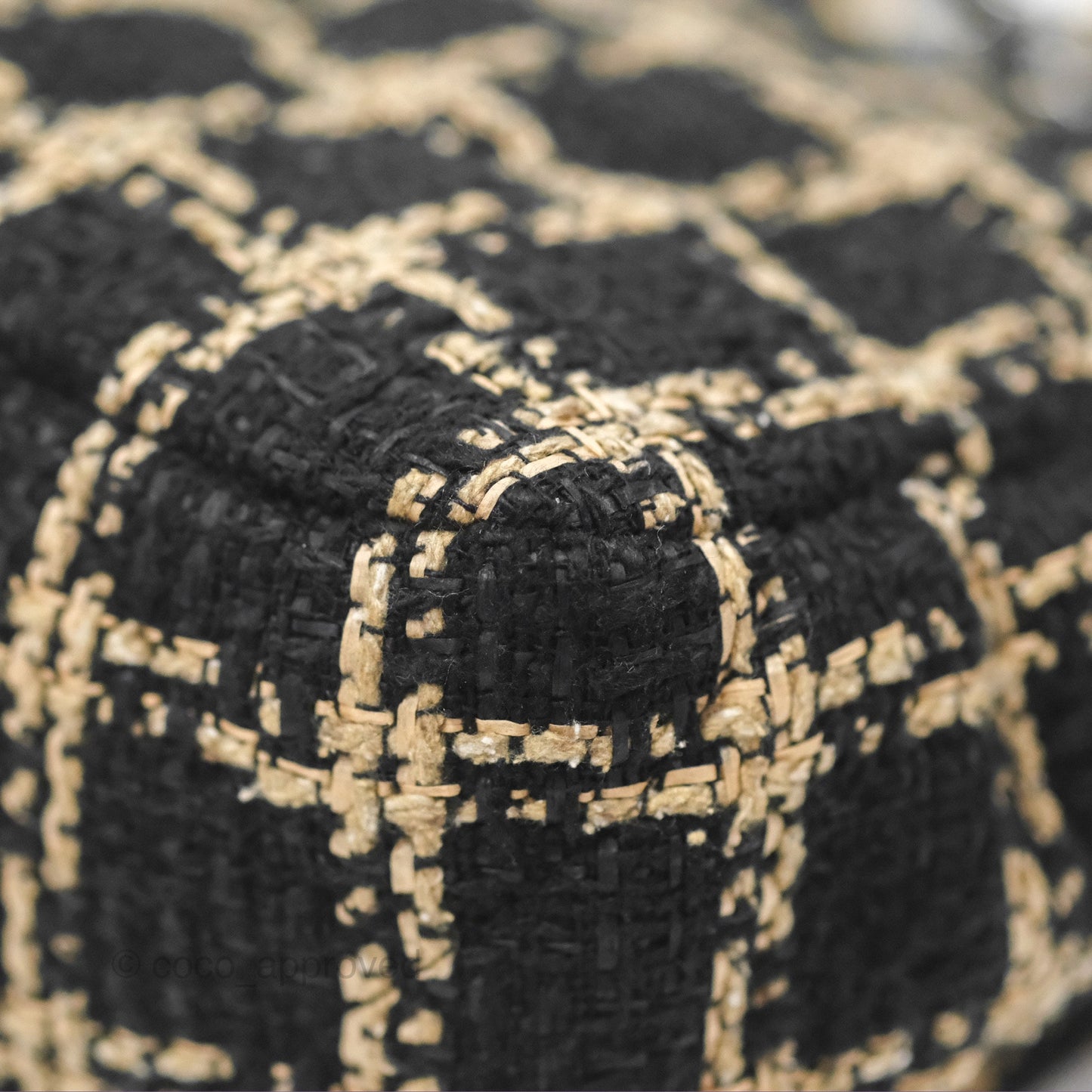 Chanel 19 Small Grid Black Beige Tweed Mixed Hardware