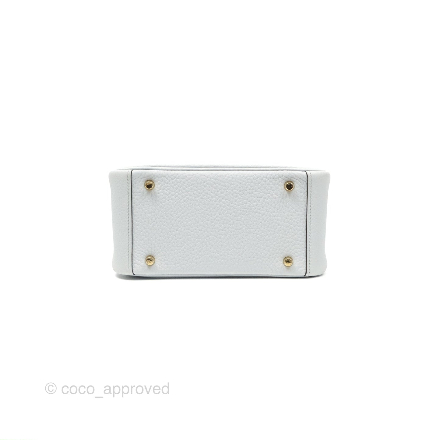 Hermès Mini Lindy 20 Bleu Pale Clemence Gold Hardware