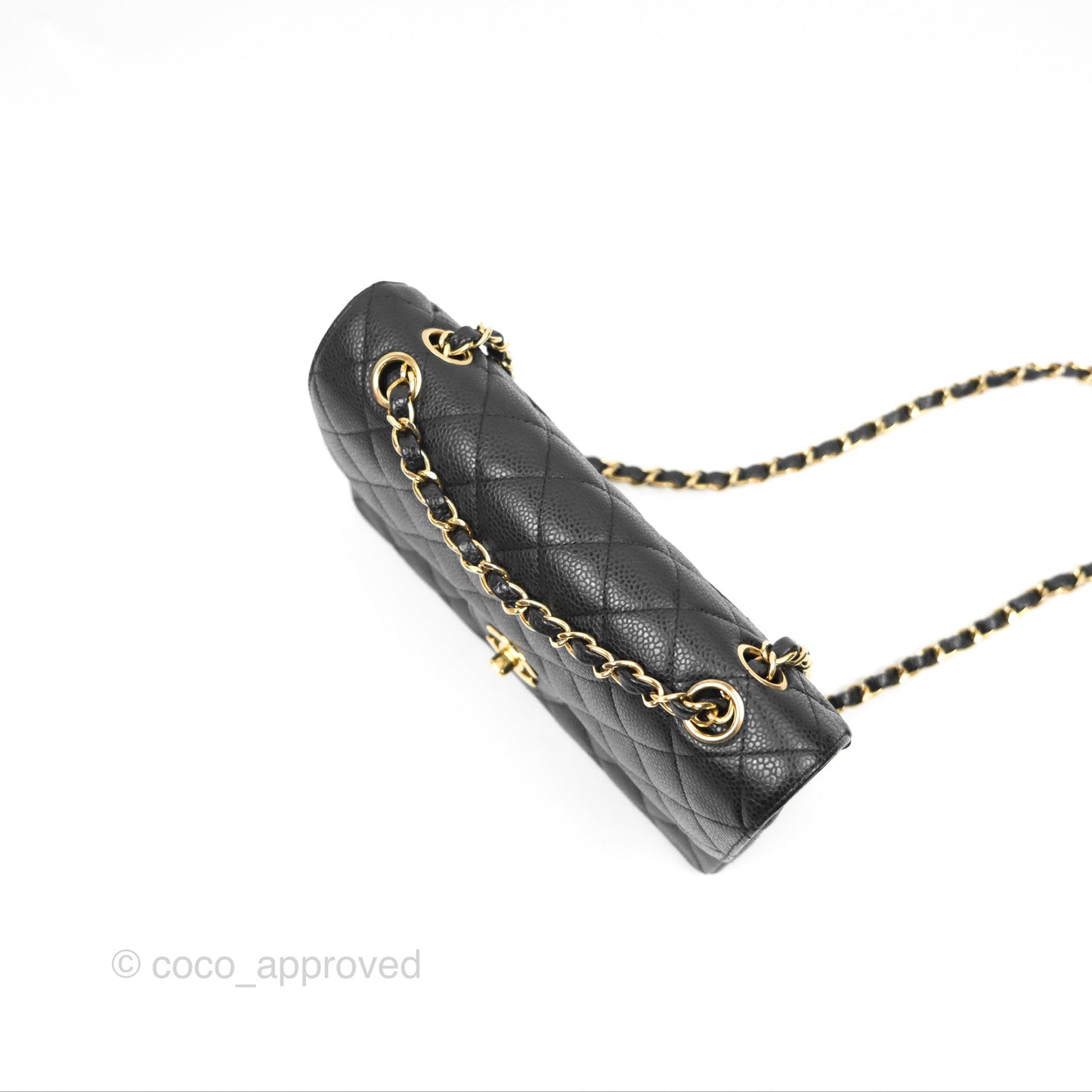 Chanel Small Quilted Classic Flap Black Caviar 24K Gold Hardware