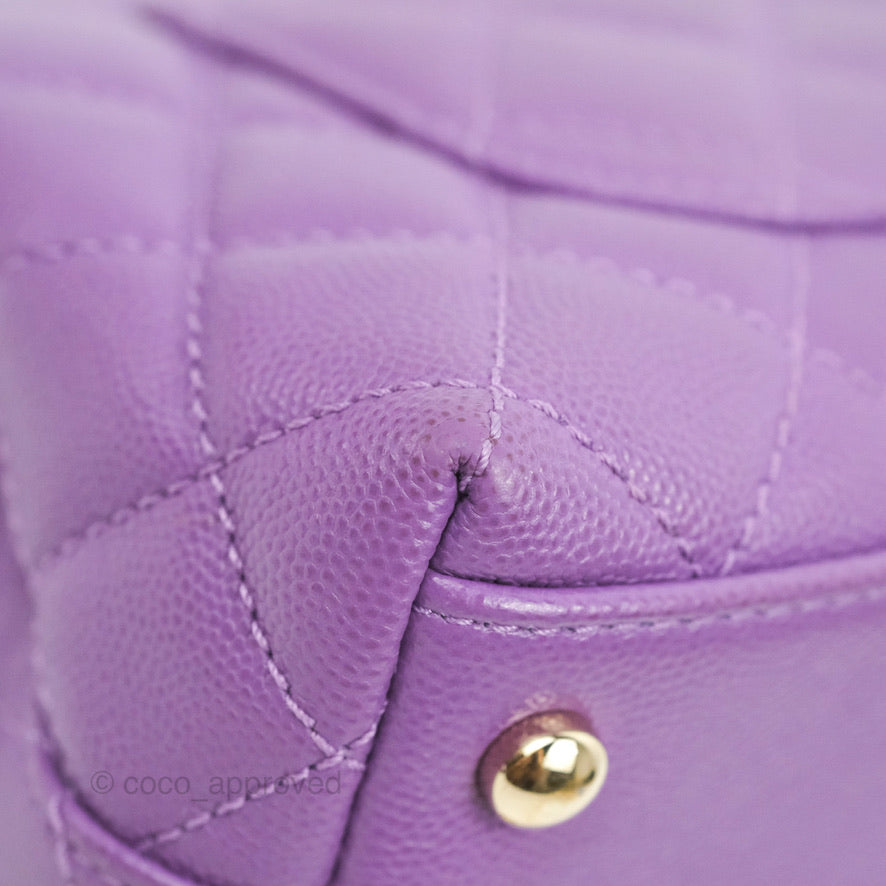 Chanel Mini Coco Handle Quilted Purple Caviar Gold Hardware