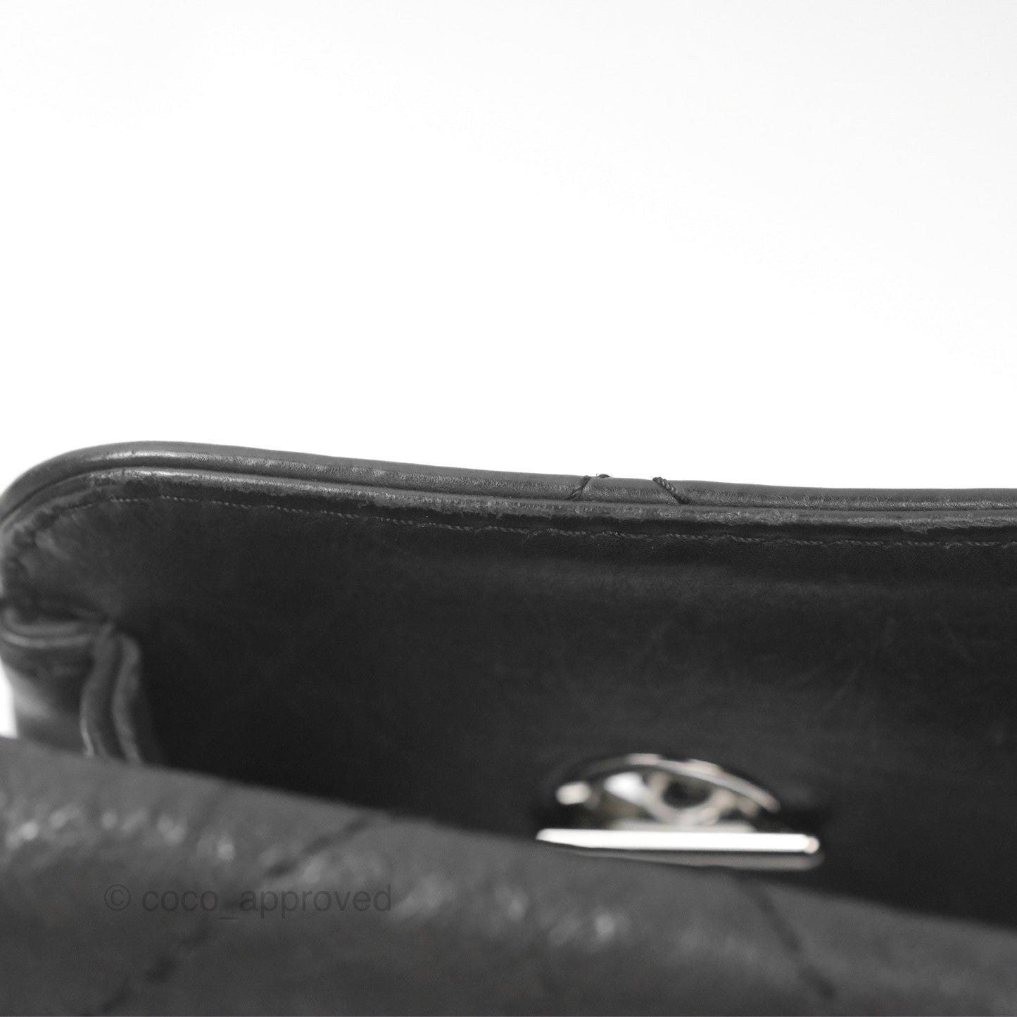 Chanel Large Hamptons Shopping Tote Black Washed Calfskin