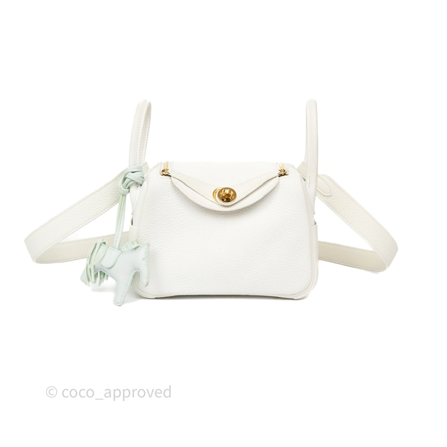 Hermès Mini Lindy 20 New White 0U Clemence Gold Hardware