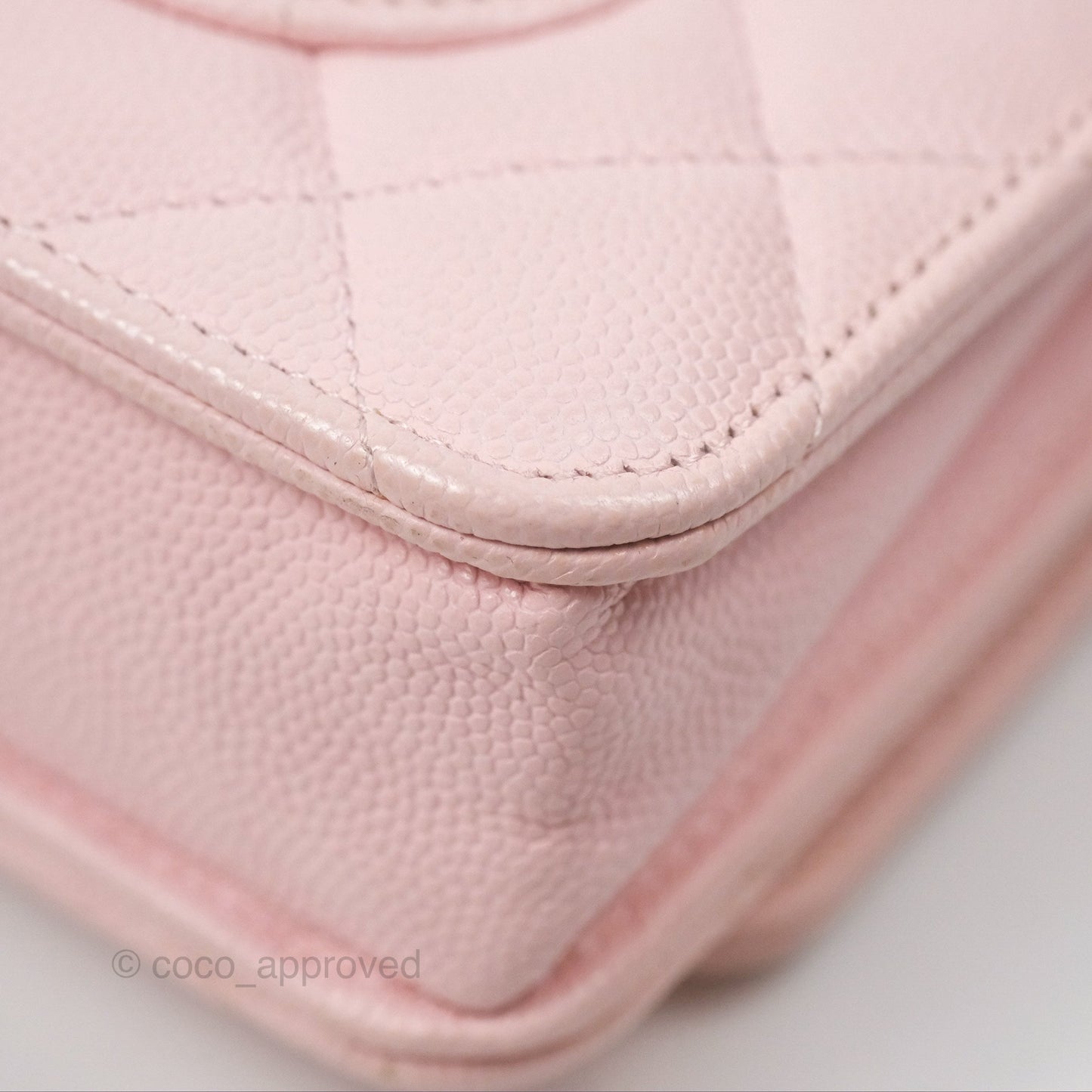 Chanel Quilted Classic Wallet on Chain WOC Pink Caviar Gold Hardware