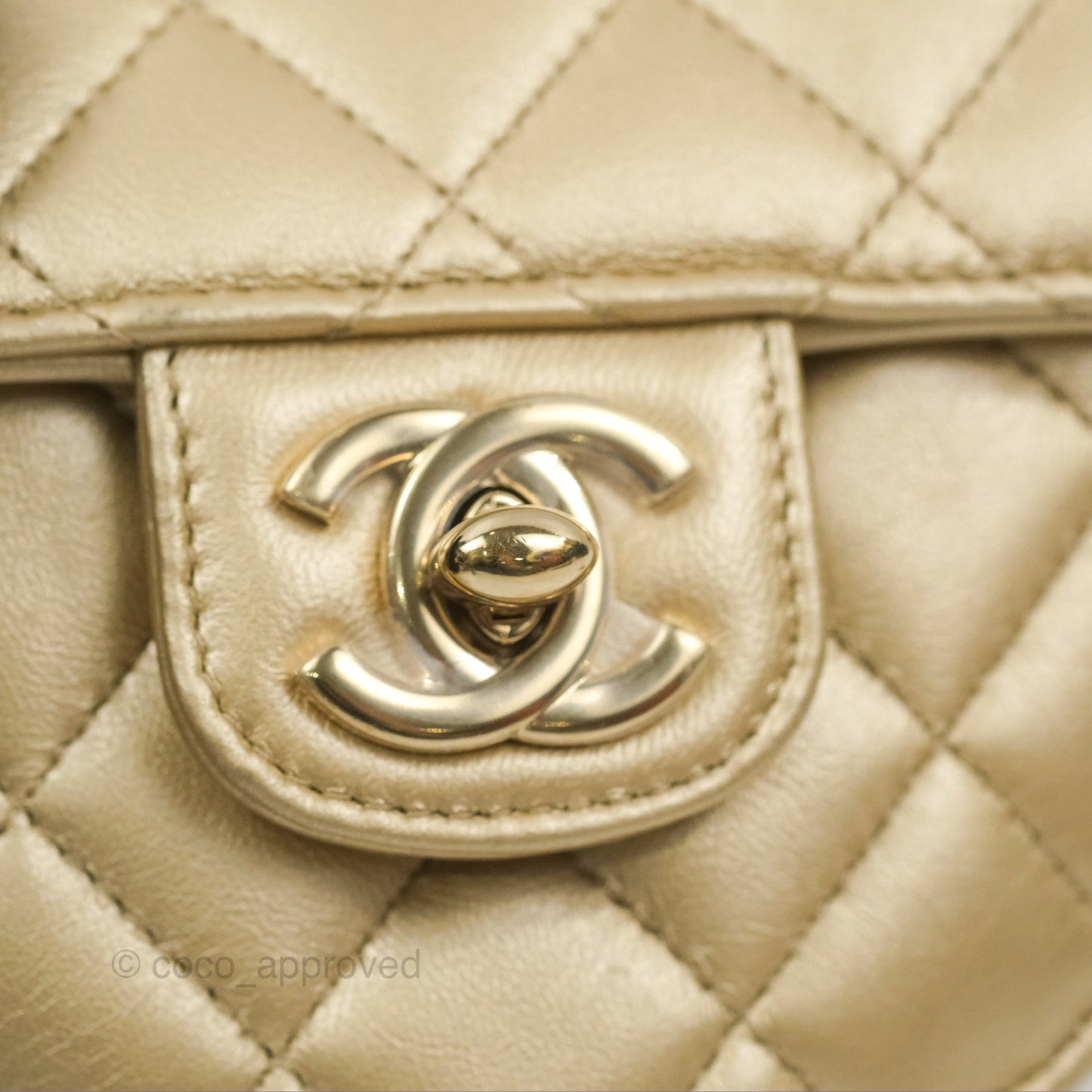Chanel Small Heart Bag Iridescent Gold Lambskin Gold Hardware 22S