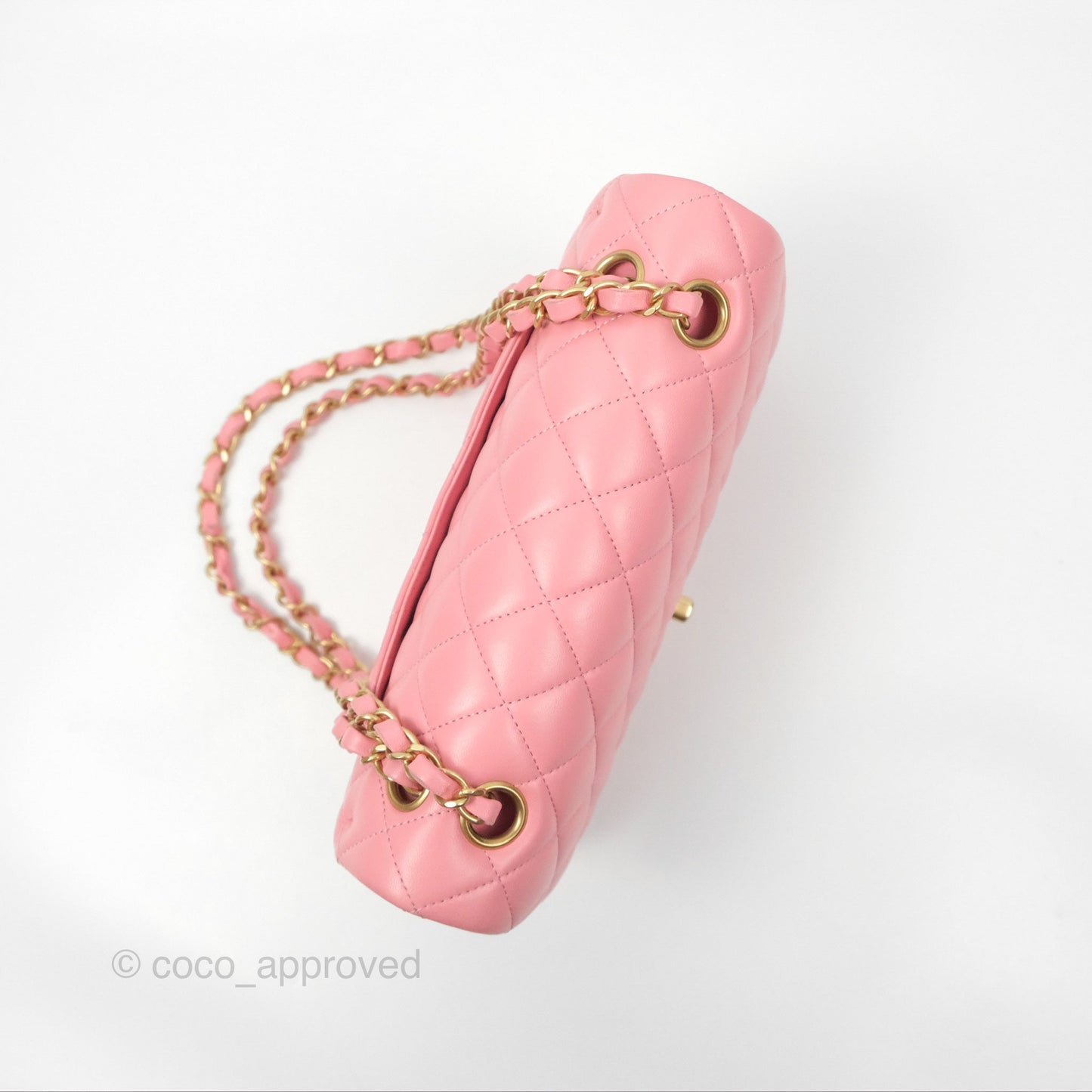 Chanel Small Classic Quilted Flap Pink Lambskin Gold Hardware