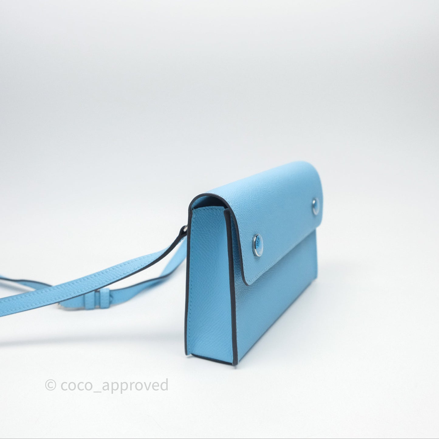 Hermès Hermesnap Wallet Epsom Celeste 7N Palladium Hardware