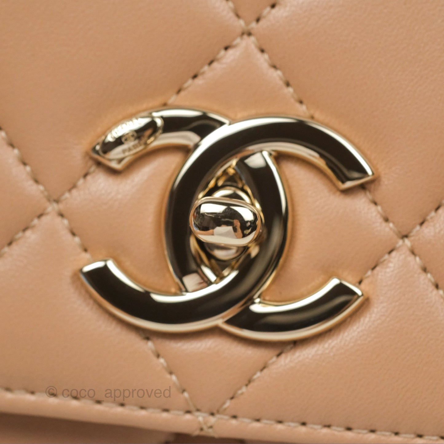 Chanel Trendy CC Small Beige Lambskin Gold Hardware 22S