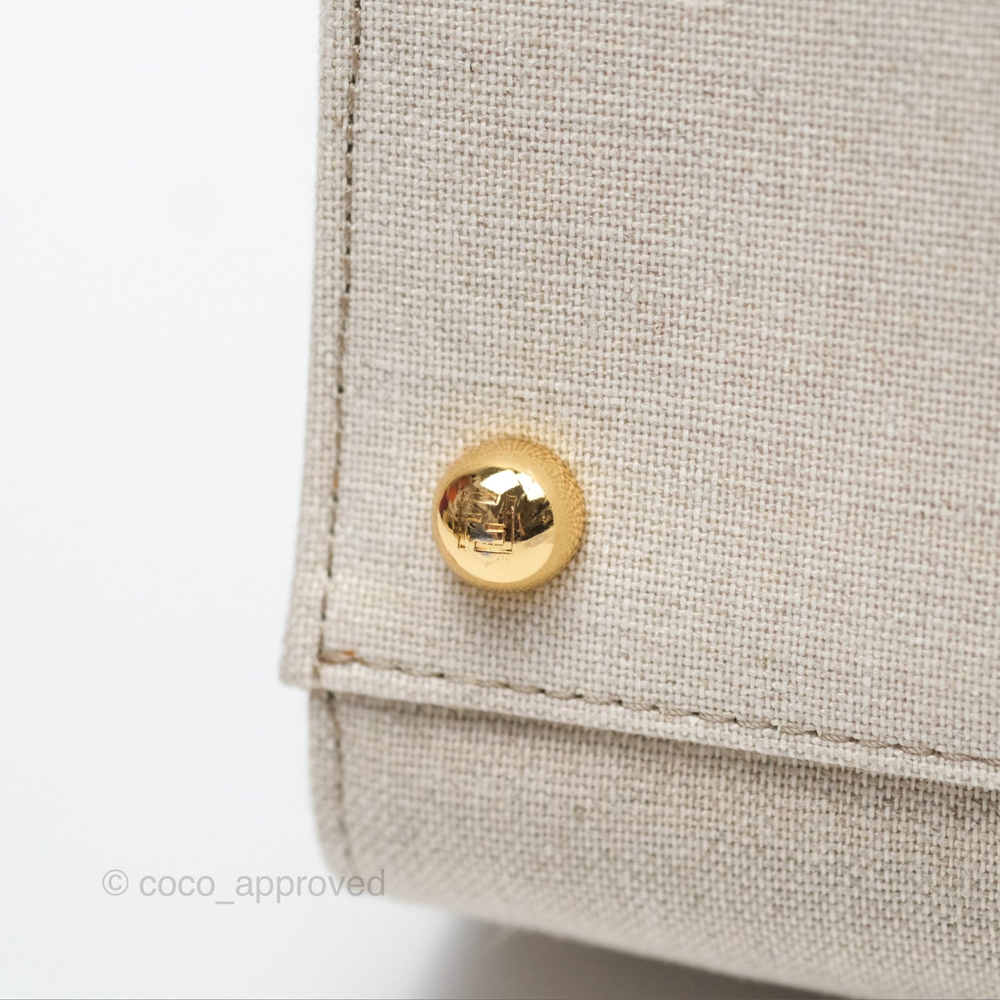 Fendi Sunshine Medium Tote Beige Fabric