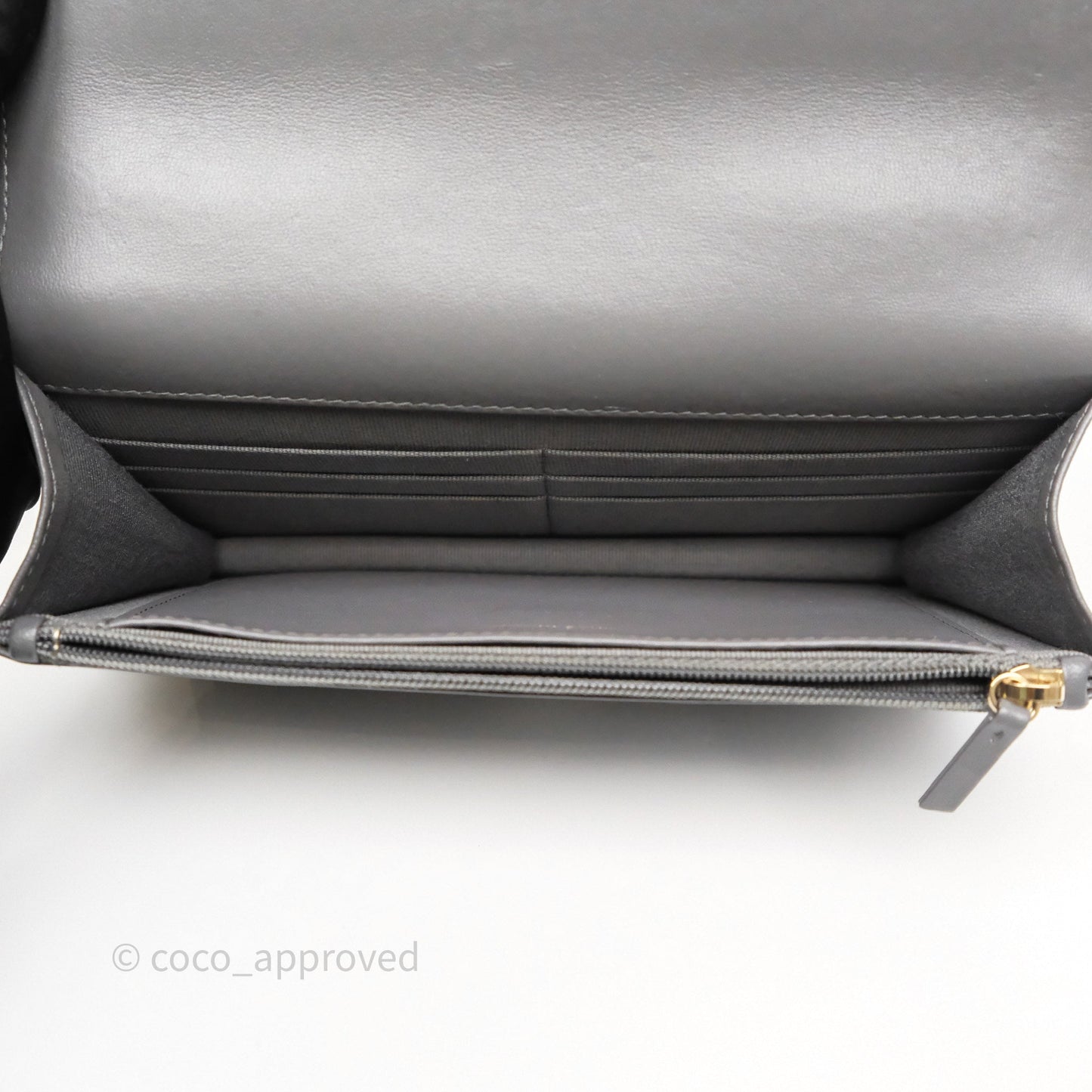 Chanel 19 Wallet on Chain WOC Grey Lambskin Mixed Hardware