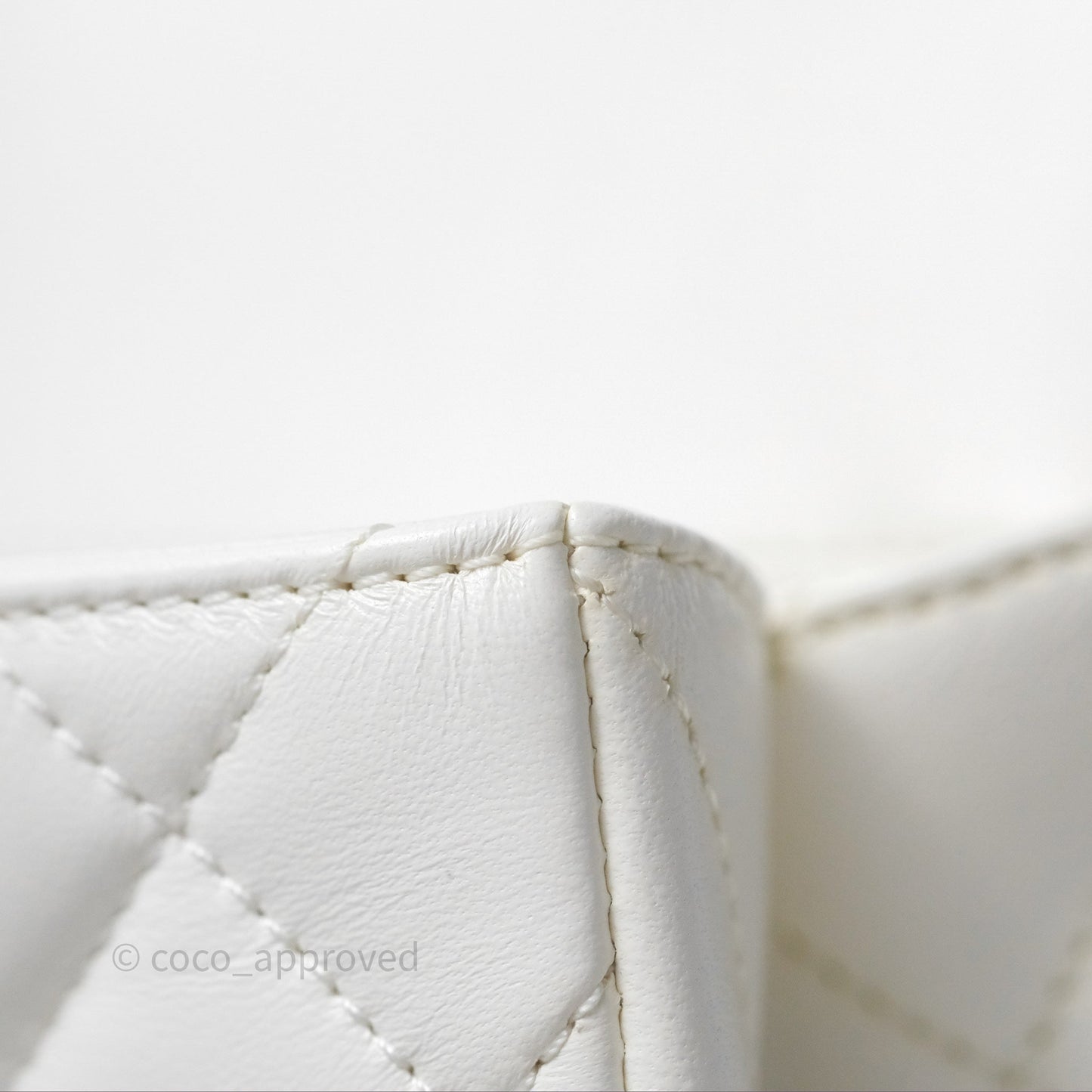 Chanel Crystals Top Handle Mini Rectangular Flap Bag White Lambskin Gold Hardware
