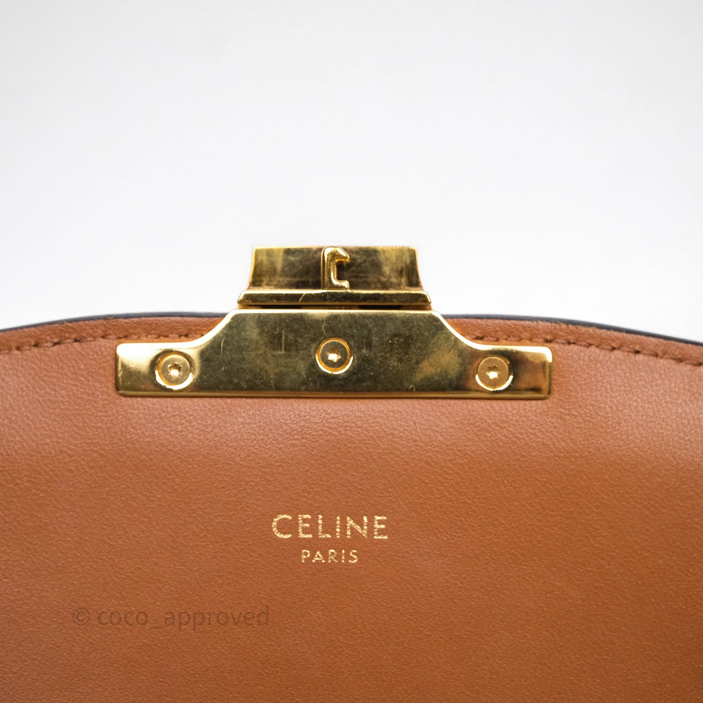 Celine Teen Triomphe Bag Triomphe Canvas Tan Calfskin