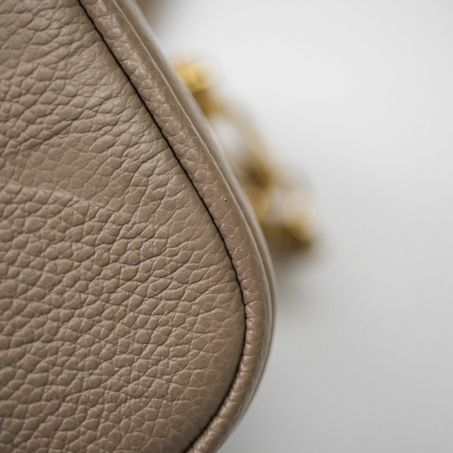 Louis Vuitton Monogram Empreinte Tourterelle Vanity PM Beige Gold Hardware