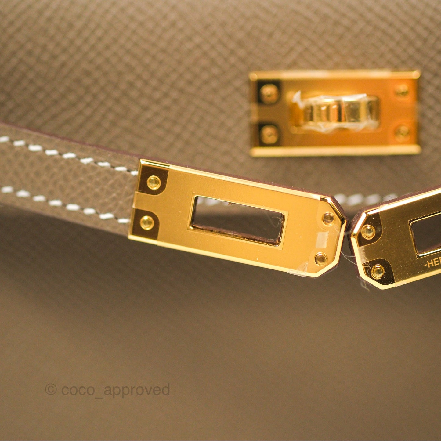 Hermès Mini Kelly II Etoupe Epsom Gold Hardware