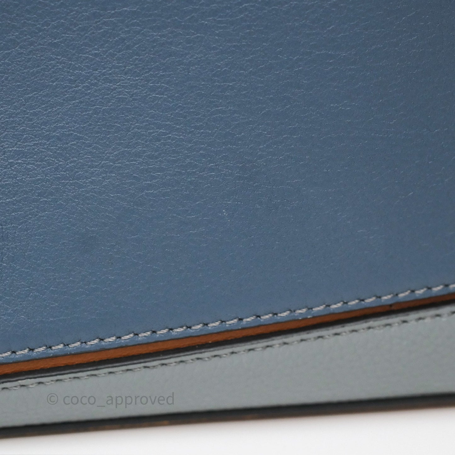 Loewe Medium Puzzle Bag Stone Blue Indigo Tan Calfskin Silver Hardware