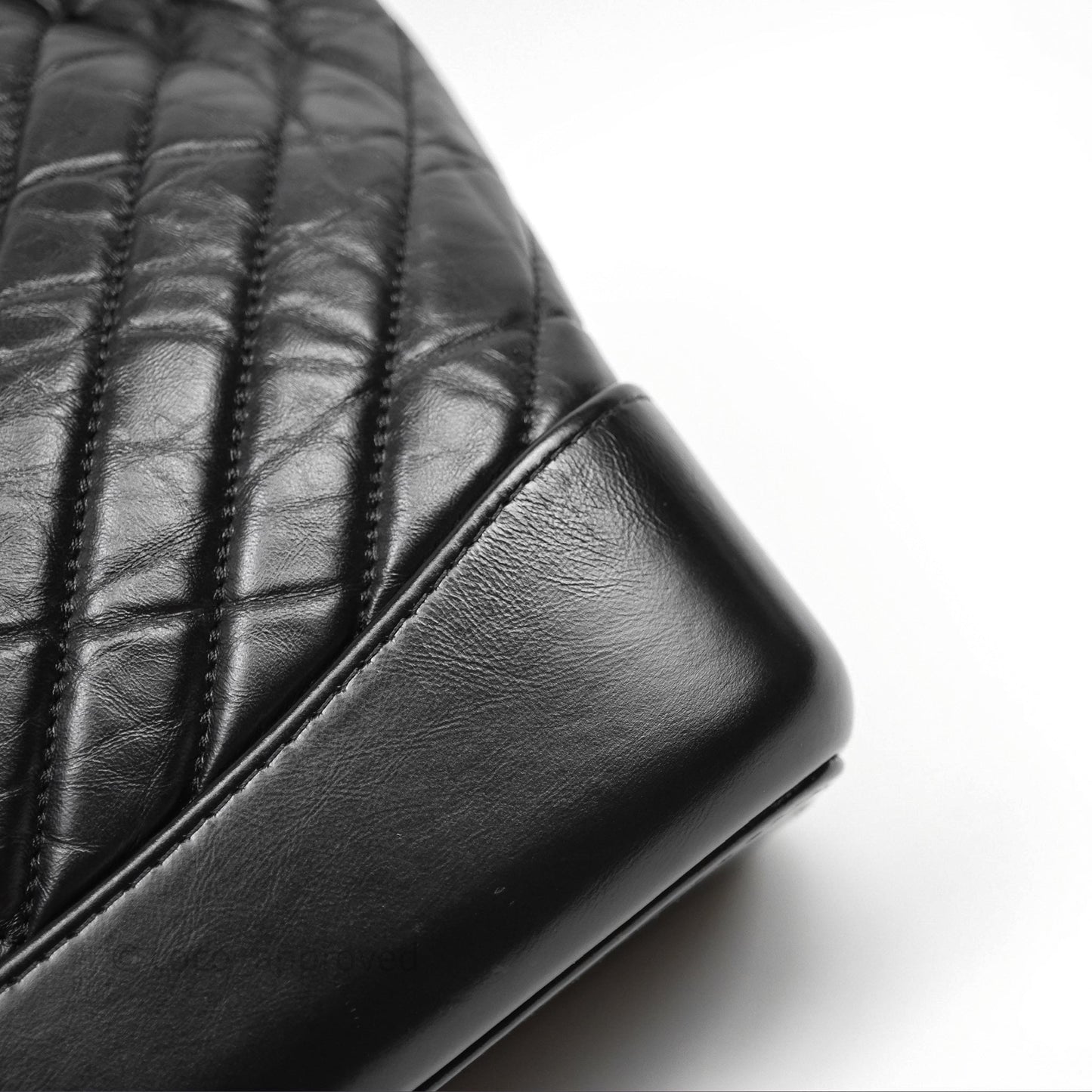 Chanel Small Chevron Gabrielle Backpack Black Aged Calfskin