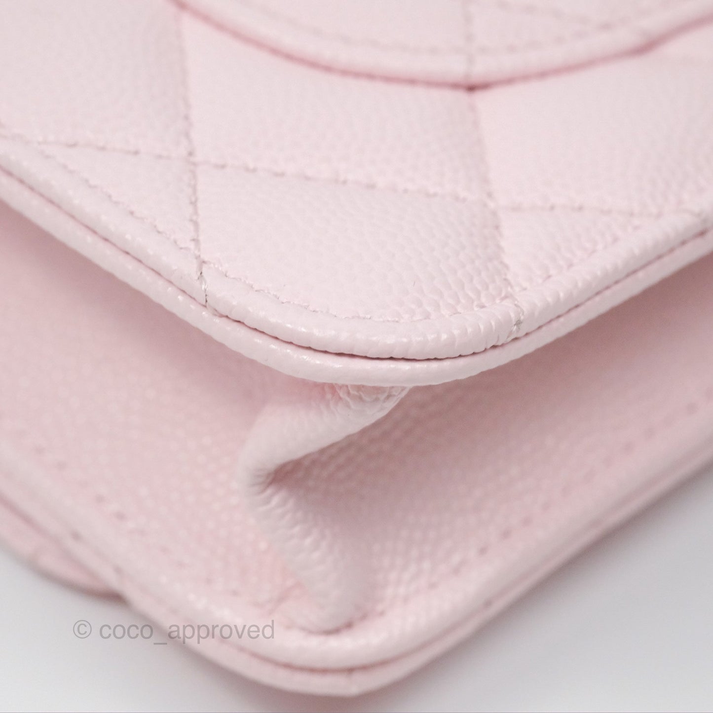 Chanel Classic Quilted Wallet On Chain WOC Sakura Pink Caviar Gold Hardware