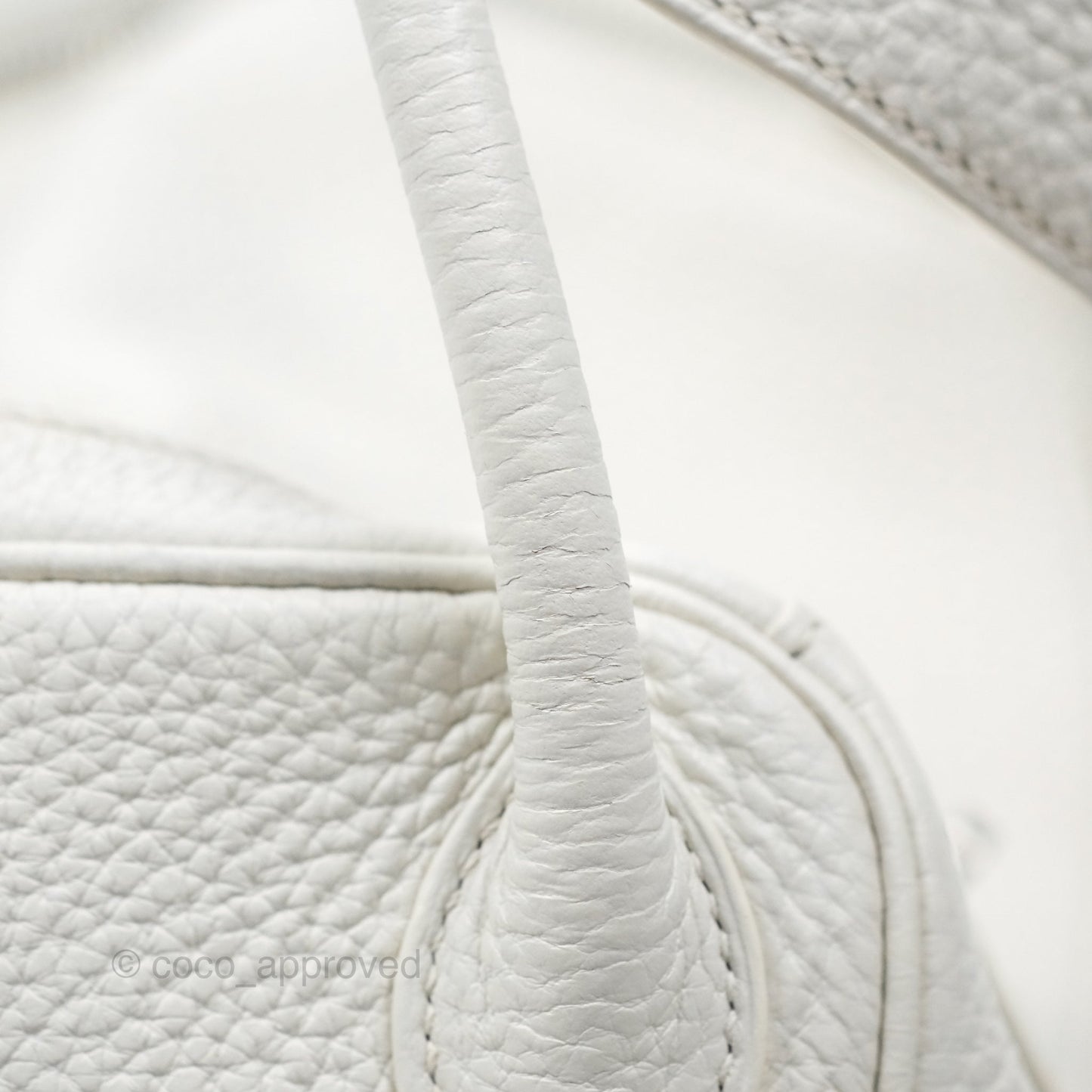 Hermès Lindy 30 White Clemence Palladium Hardware
