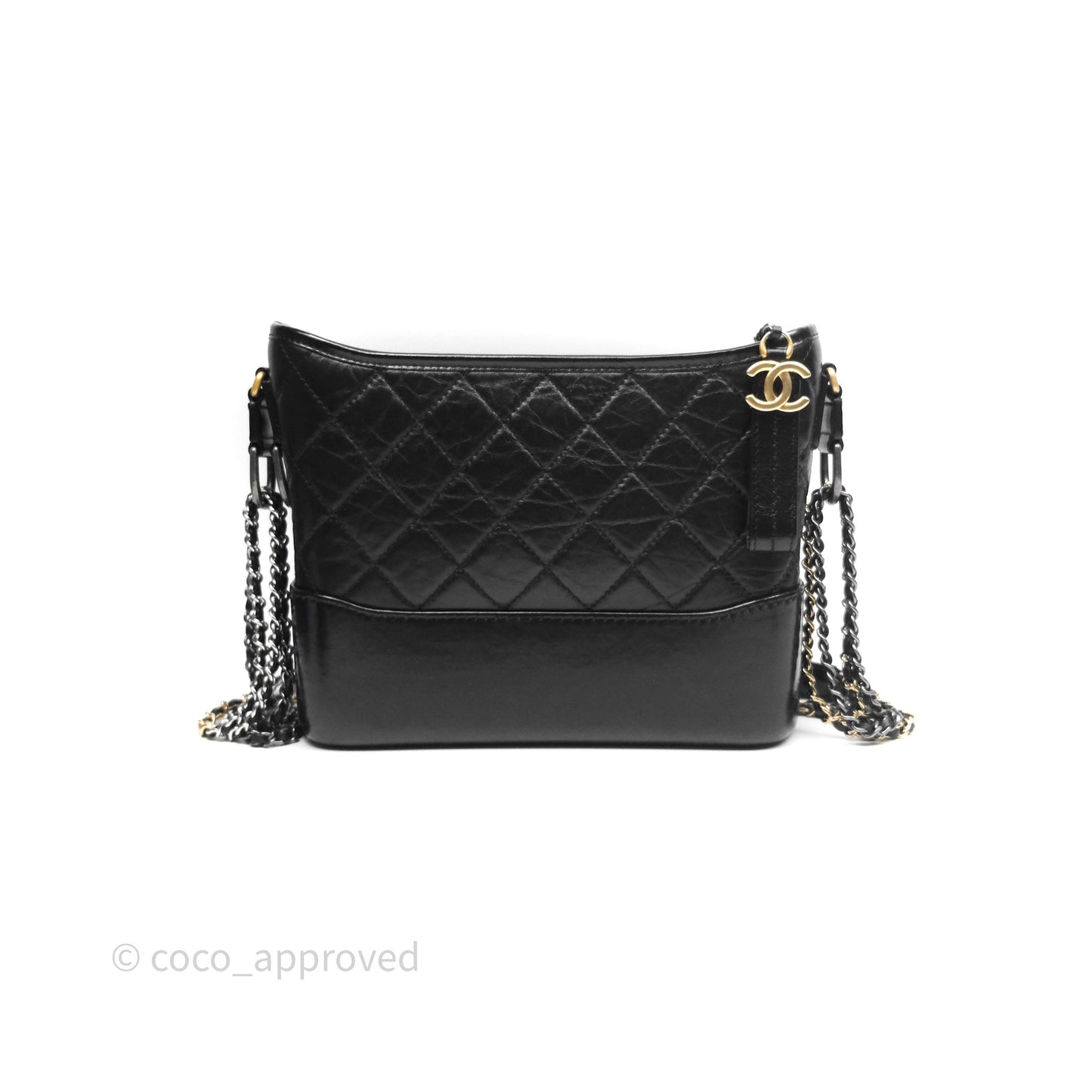 Chanel New Medium Gabrielle Hobo Quilted Black Aged Calfskin