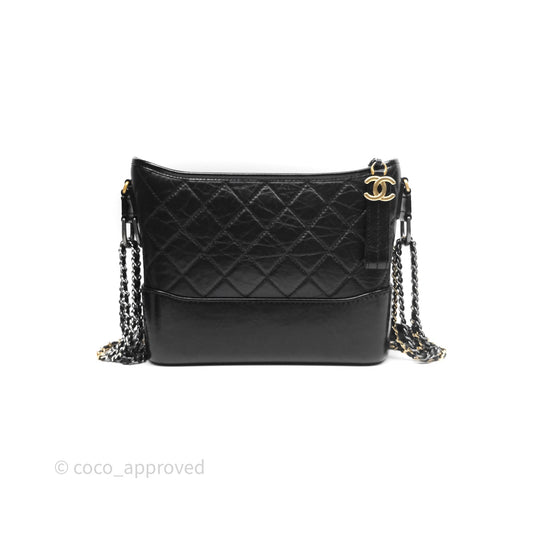 Chanel New Medium Gabrielle Hobo Quilted Black Aged Calfskin