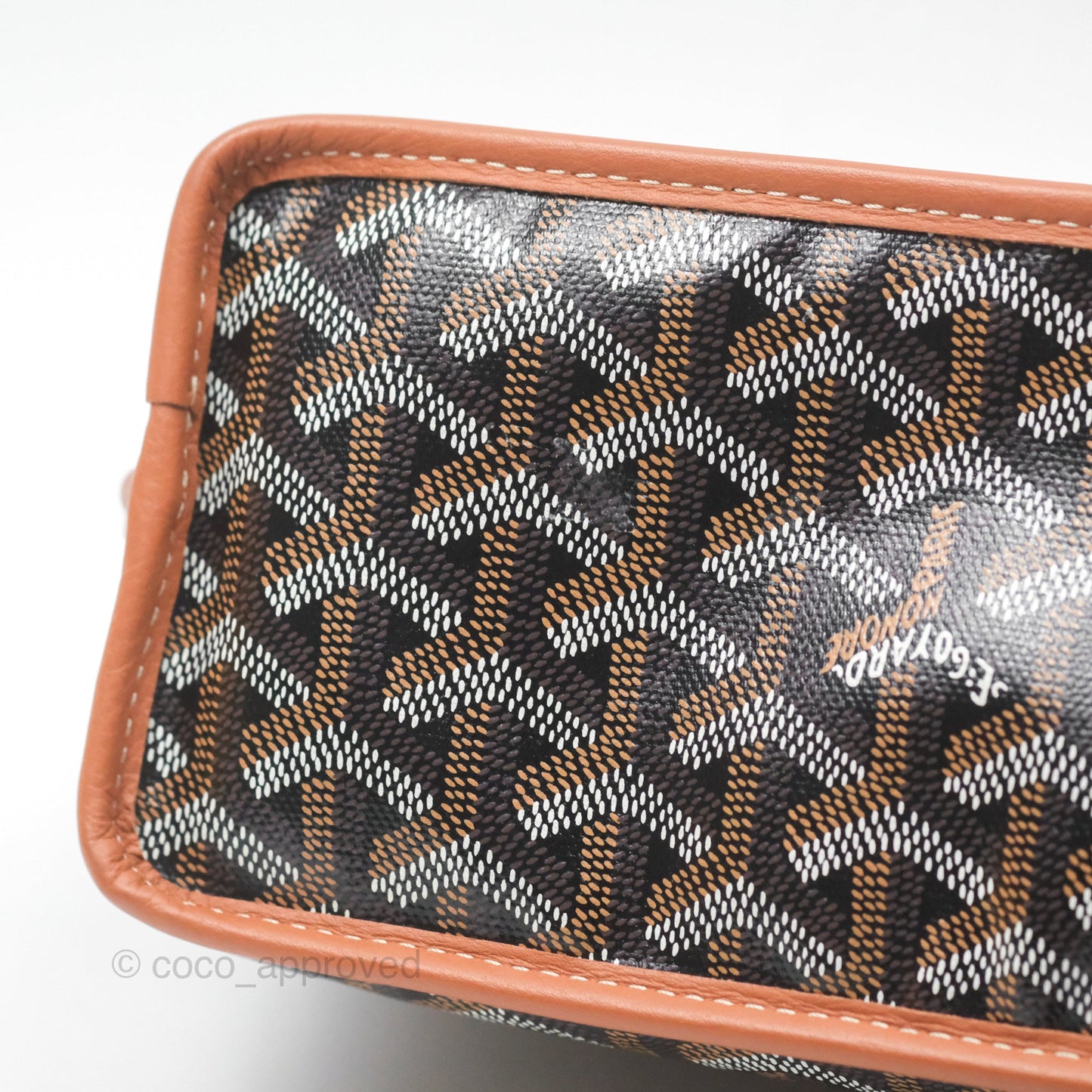 Goyard Anjou Mini Bag Goyardine Canvas Black/ Tan
