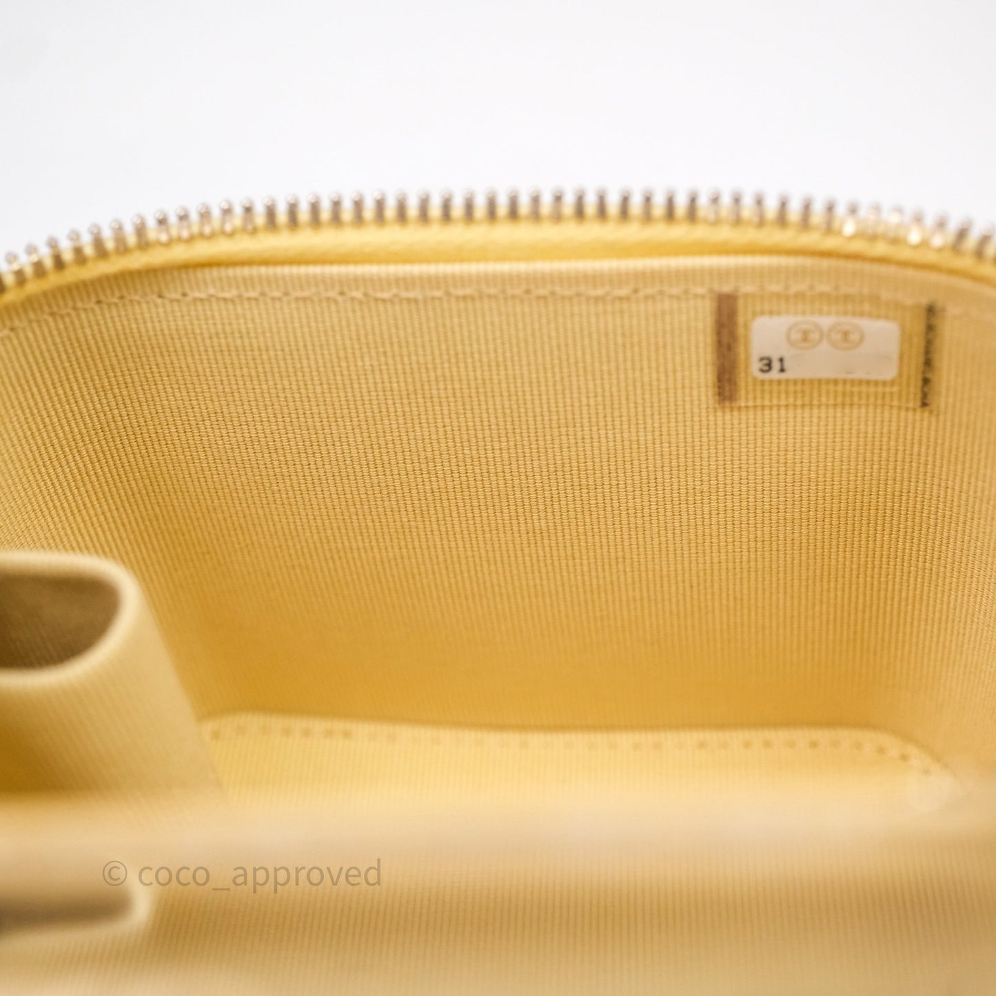 Chanel Mini Top Handle Vanity With Chain Yellow Lambskin Gold Hardware