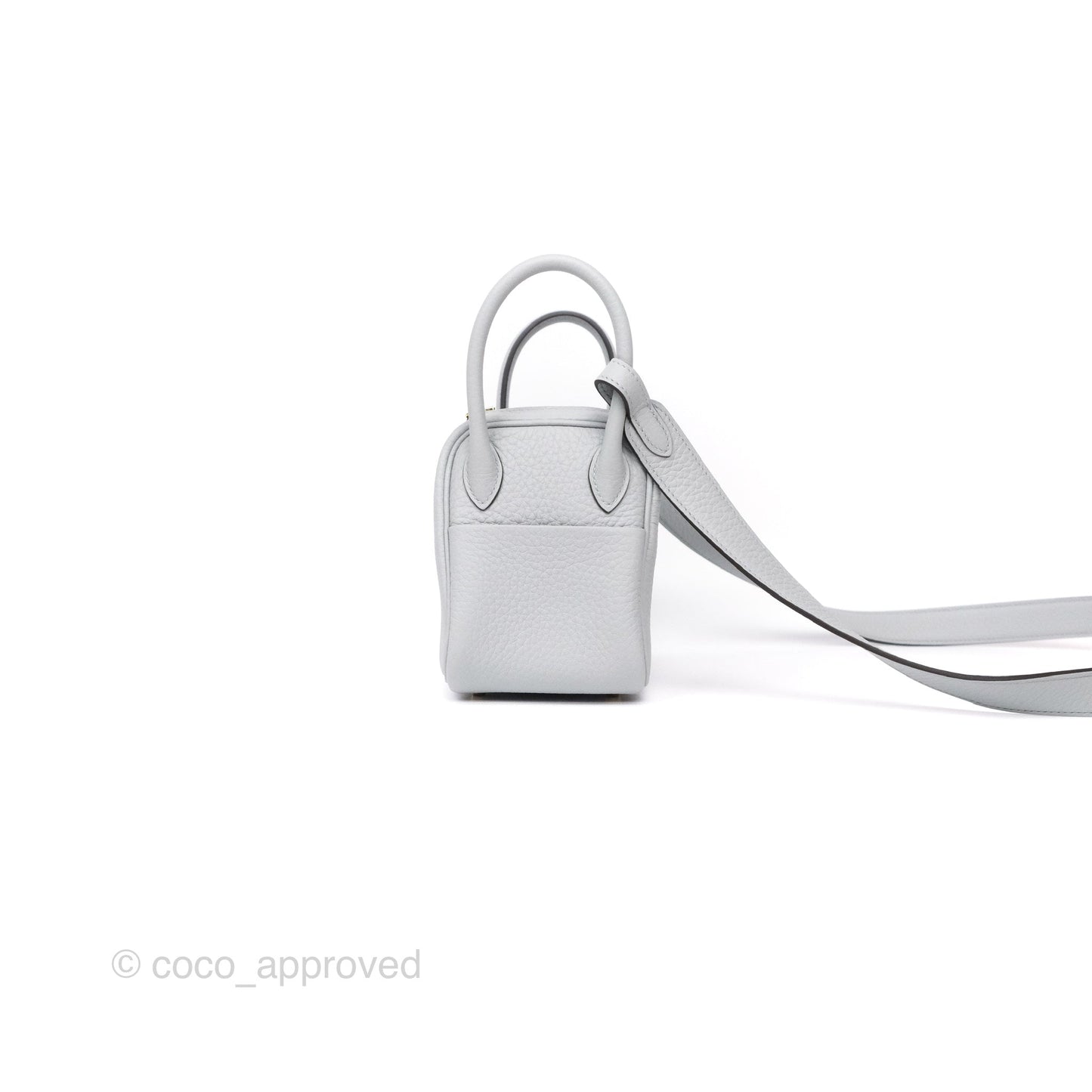 Hermès Mini Lindy 20 Blue Glacier 8U Clemence Gold Hardware