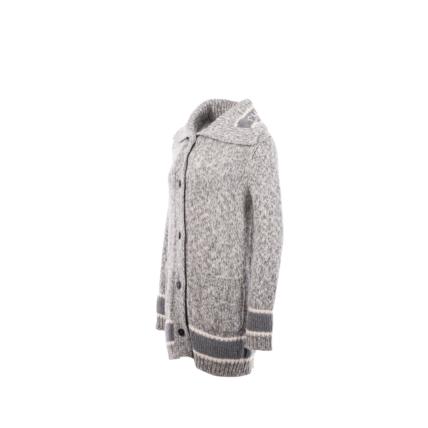 Dior Size 36 Long Cardigan Wool/Cashmere Grey/White