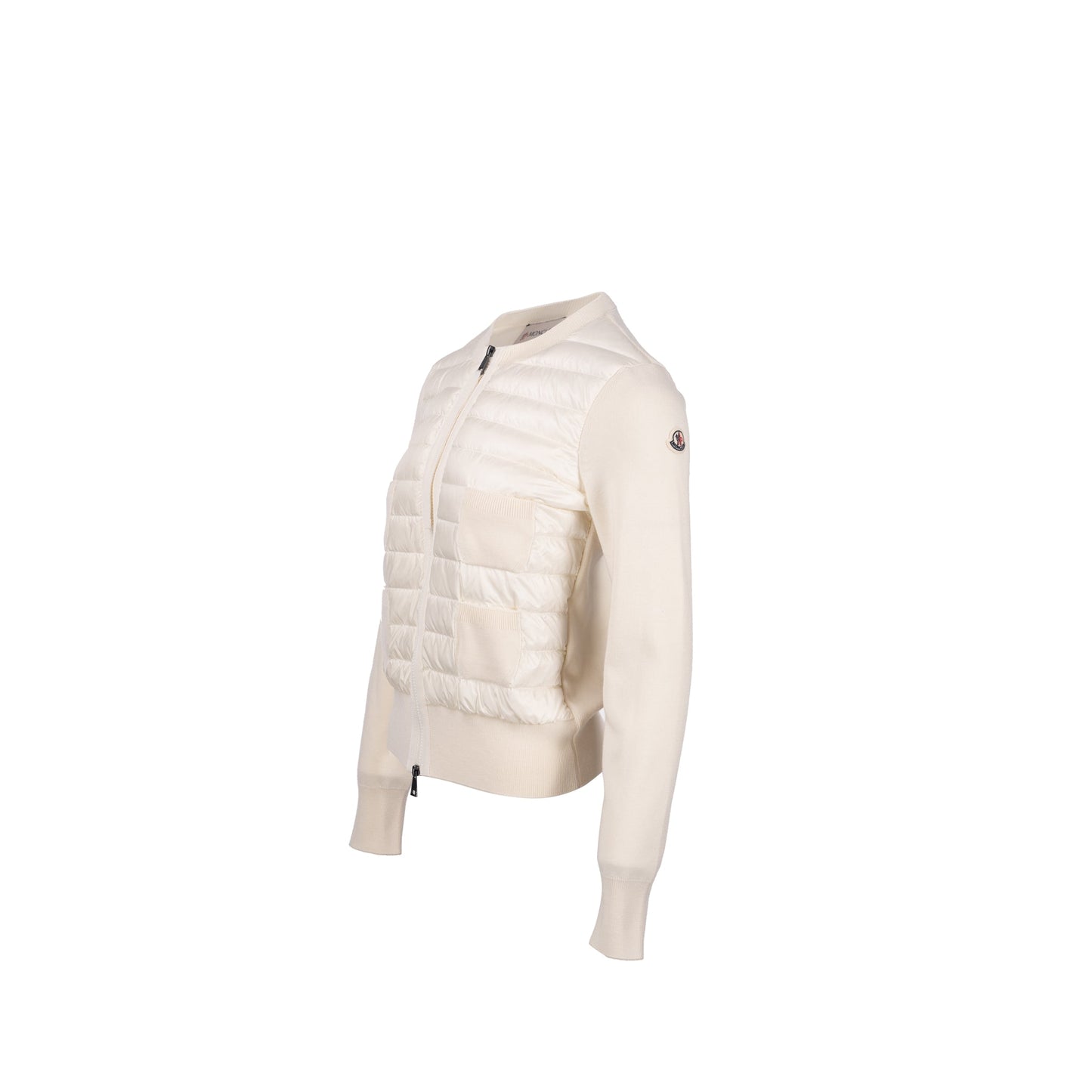 Moncler size XS Cardigan tricot down jacket cream