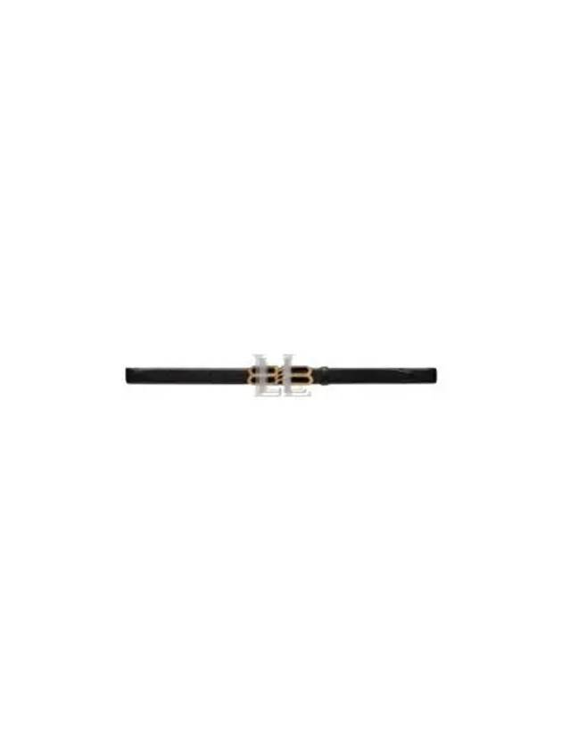 Luxury Balenciaga BB Signature 30 Buckle Leather Belt Black