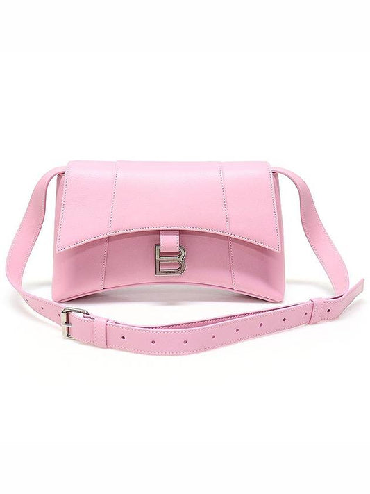Luxury Balenciaga 671355 Candy Pink Supple Calfskin Hourglass Downtown XS Small Shoulder Bag