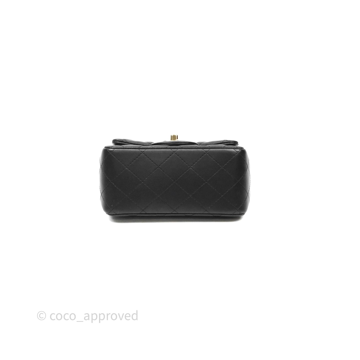 Chanel Mini Square Quilted Black Lambskin Gold Hardware