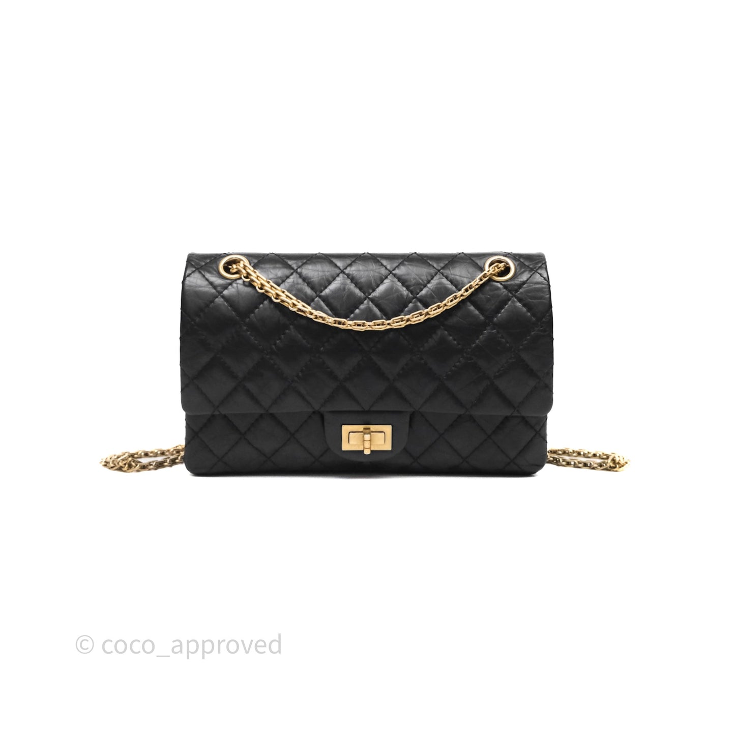 Chanel Reissue 225 Quilted Aged Calfskin Black Aged Gold Hardware