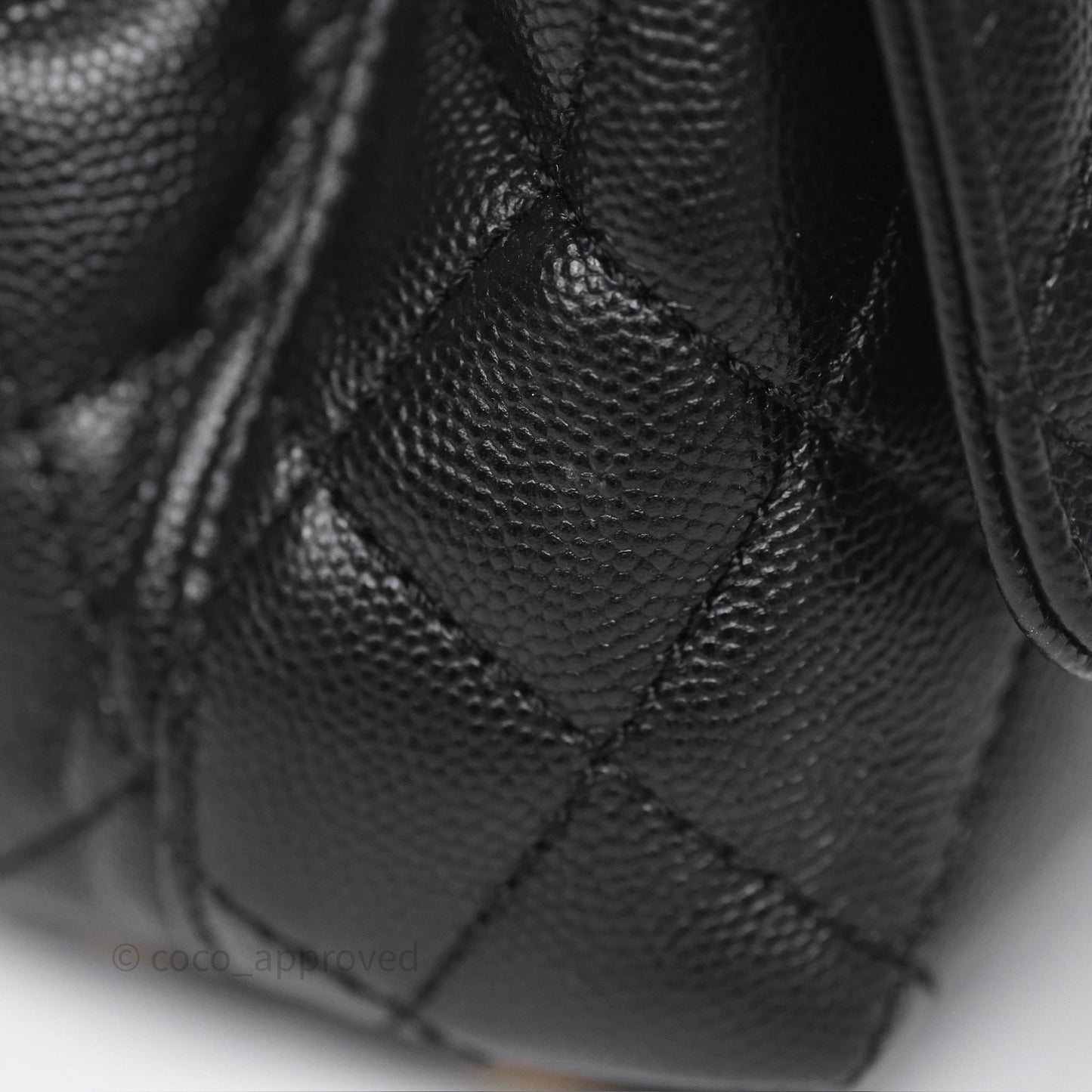 Chanel Mini Coco Handle Quilted Black Caviar Gold Hardware