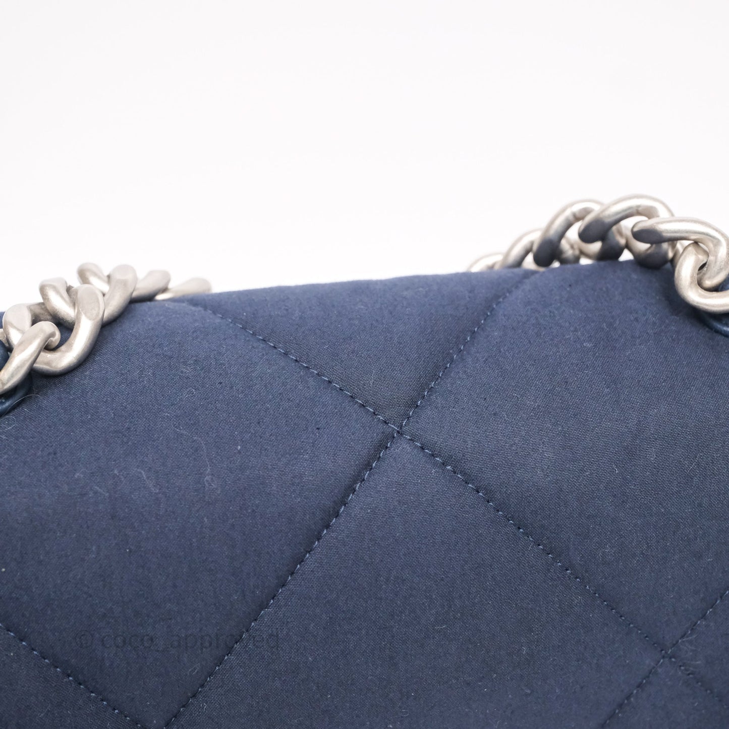 Chanel 19 Small Dark Navy Fabric Mixed Hardware