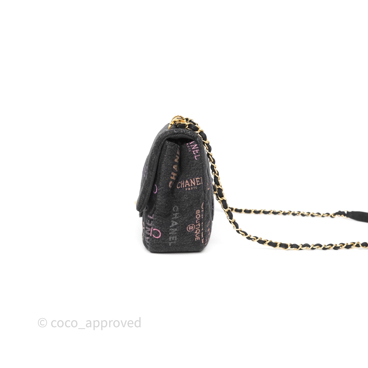 Chanel Large Denim Mood Flap Quilted Black Multicolor