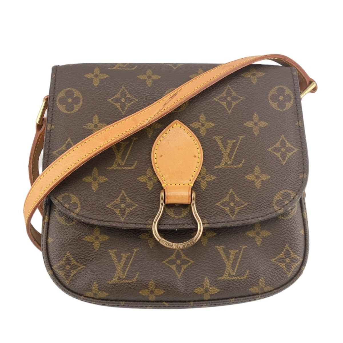 LOUIS VUITTON Shoulder Bag M51243 Monogram canvas. Leather Brown Monogram Saint-Cloud