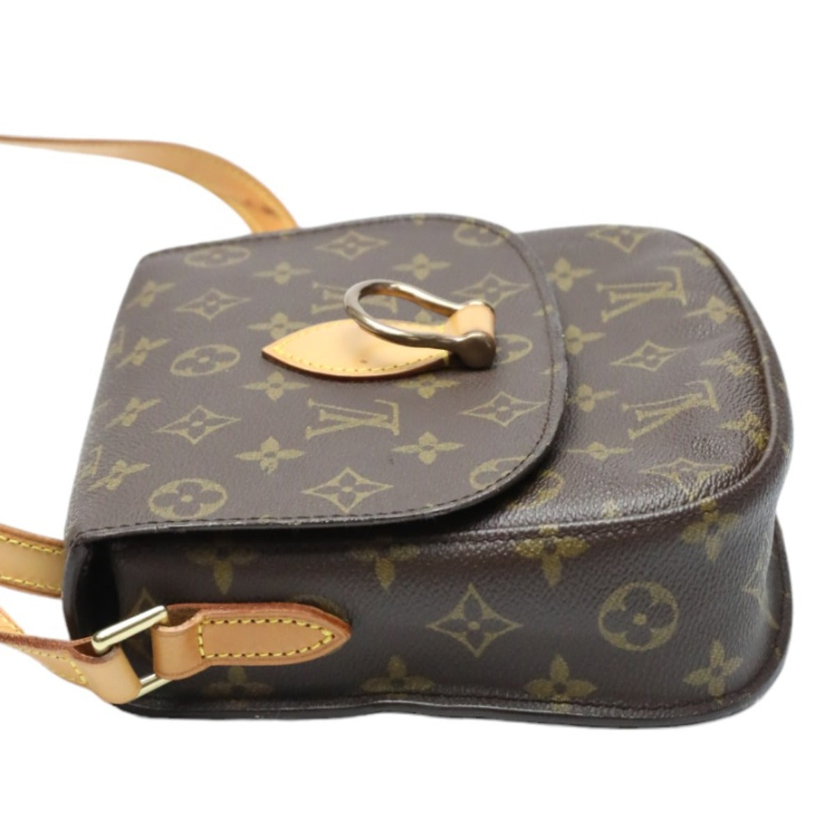 LOUIS VUITTON Shoulder Bag M51243 Monogram canvas. Leather Brown Monogram Saint-Cloud