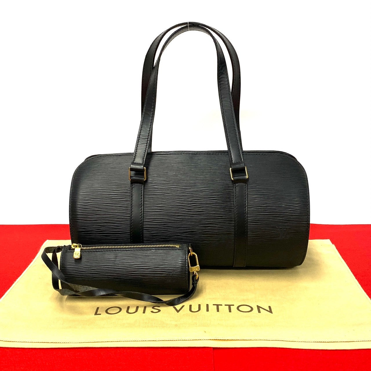 LOUIS VUITTON Handbag Epi Leather black Epi Suflo